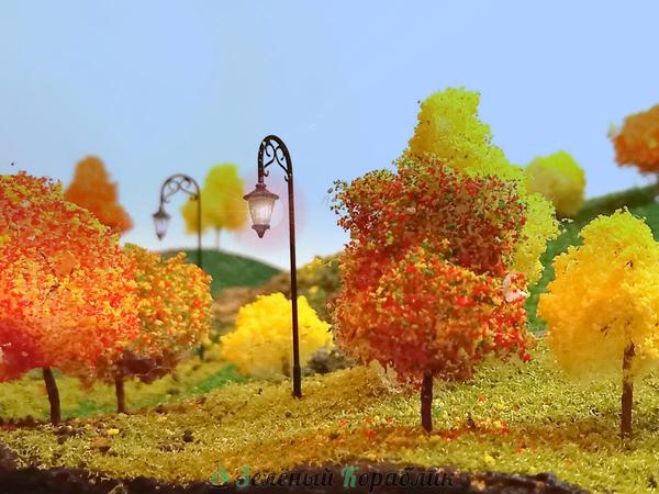 D10197 Набор Золотая осень: Осенние деревья (высотой от 3 см до 5 см), 12 шт.