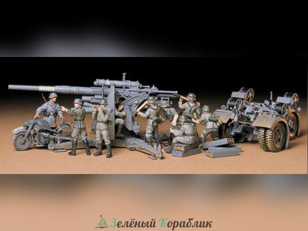 35017 88-мм пушка (2 варианта сборки: Gun Flak 36-противотанковая, Gun Flak 37-против самолетов) + мотоциклист и 8 фигур