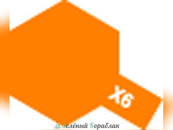 80006 Tamiya Х-6 Orange (Оранжевая глянцевая) краска эмалевая, 10мл