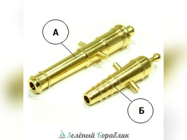 RB011-32 Ствол пушки + цапфа, латунь, R-6мм, (Type A) (длина 32 мм), 1 шт.