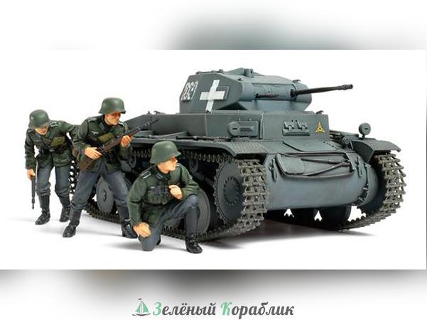 35299 Немецкий танк PzKw II  Ausf C, польская кампания с тремя фигурами. Наборные траки, доп.броневые листы, фототравление.