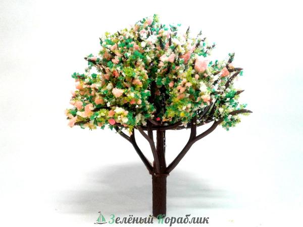 D00012 Макет дерева № 66, цветущая яблоня (ширина 90 мм, высота 120 мм)