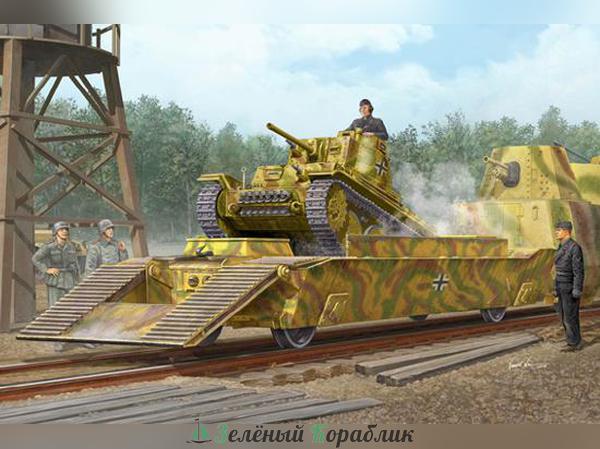 TR01508 Немецкая ЖД платформа с танком Pz.Kpfw.38(t)