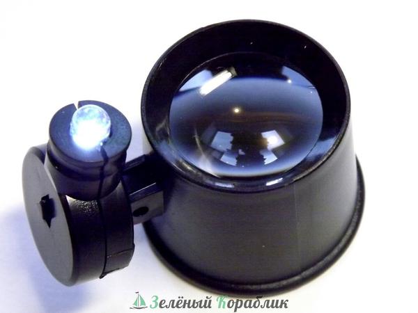 NO9157-1 Очки-лупа «в глаз»  х10 с подсветкой