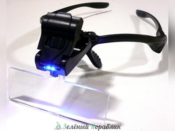 GL9892B Очки для ювелирных работ со сменными линзами и светодиодной подсветкой