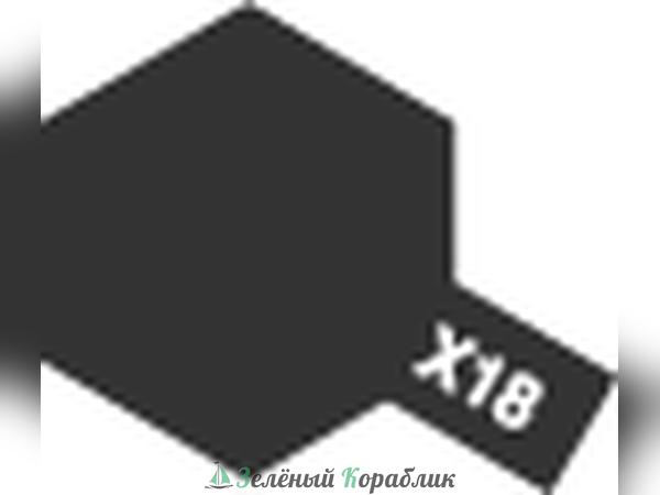 80018 Tamiya X-18 Semi Gloss Black (Полуглянцевая черная) краска эмалевая, 10мл