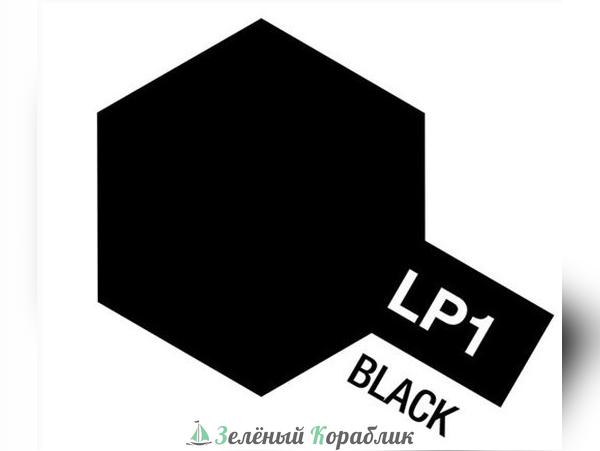 82101 Tamiya LP-1 Black (Черный, глянцевый), краска лаковая, 10 мл
