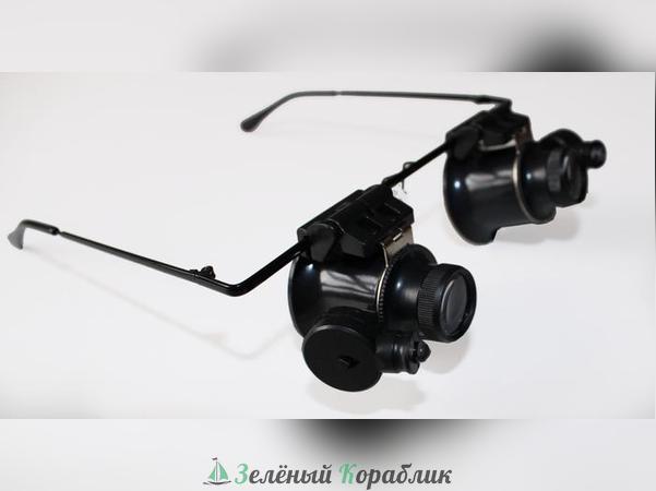GL9892A-II Бинокулярные очки-лупа 20х, со светодиодной подсветкой