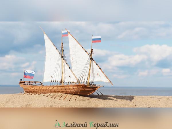 TN-S001 Деревянная сборная модель «Азовская скампавея 1696–1702 гг.» (масштаб 1:48)