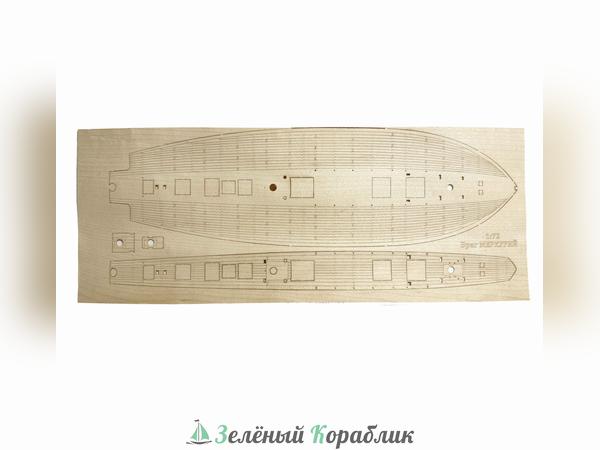 DV003 Палуба из клена для сборной модели корабля «Бриг Меркурий» (масштаб 1:72), 1 шт.