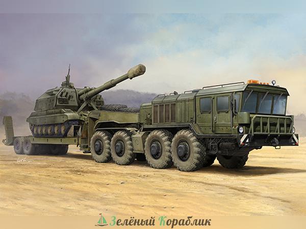 TR01039 Автомобиль Russian KZKT-7428 Transporter with KZKT-9101 Semi-Trailer  (1:35)