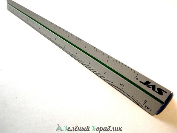 JAS4701 Линейка трехгранная, 6 масштабов, алюминиевая, 30 см