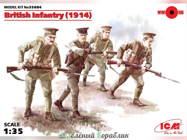 ICM-35684 Британская пехота (1914г.), (4 фигуры)