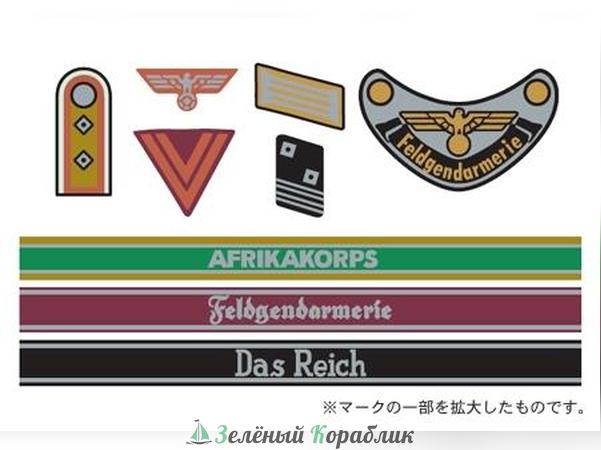 12641 1/35 декали (немецкие погоны, знаки различия - Africa Korps. officer/infantryman, Military Police officer/infantryman, infantryman и др.)