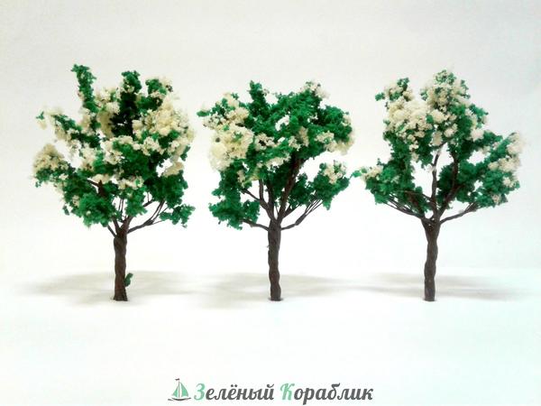 D10027 Макет дерева с белыми цветами (ширина 45 мм, высота 80 мм)