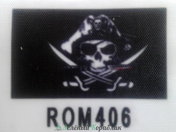 ROM406 Флаг Пиратский N1 (длина 30 мм, ширина 20 мм)