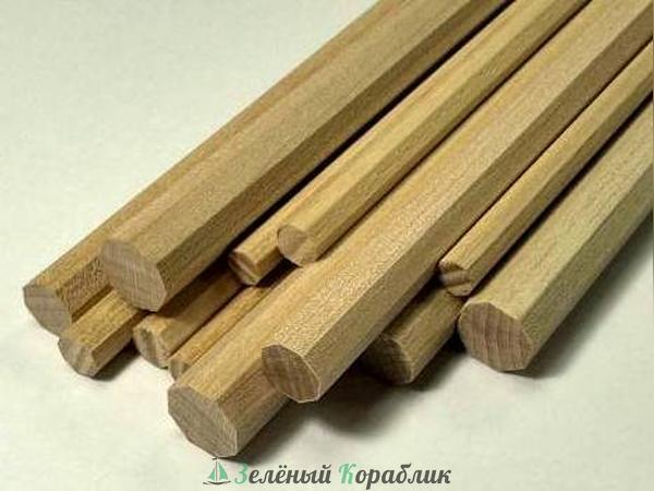 CV218 Рейка восьмигранная клен американский (длина 500 мм, диаметр 9 мм), 1 шт.