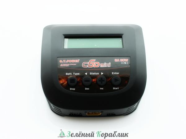 GTP-C6DMINI Универсальное зарядное устройство G.T.Power C6D Mini 60W, 220В, 6A
