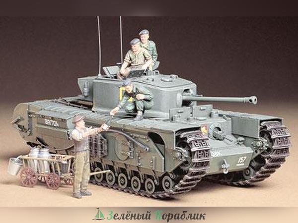 35210 Английский тяжелый пехотный танк Mk.IV Churchill Mk.VII с 3 фигурами танкистов и 1 фигурой угощающего фермера