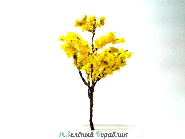 D11002 Осеннее дерево с желтой личтвой для макетов и диорам (высота 120 мм)