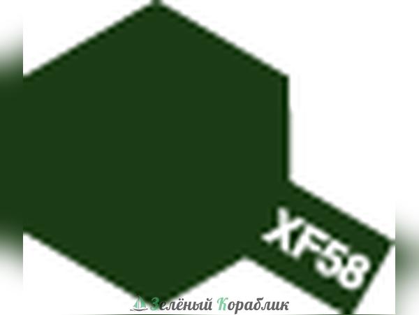 80358 Tamiya ХF-58 Olive Green (Оливково-зеленая матовая) краска эмалевая, 10мл