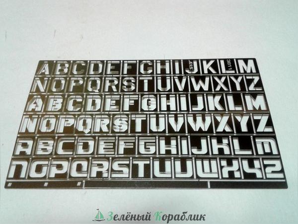 JAS3811 Трафарет буквы, латинский алфавит, 78 символов