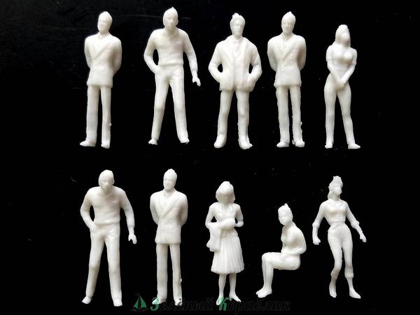 D70022 Фигурки людей для диорам и макетов, неокрашенные (высота 35 мм), 10 шт.
