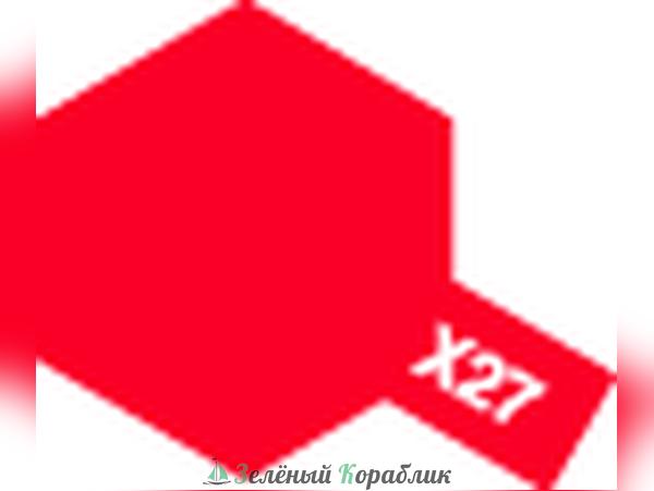 80027 Tamiya Х-27 Clear Red (Прозрачно-красная глянцевая) краска эмалевая, 10мл