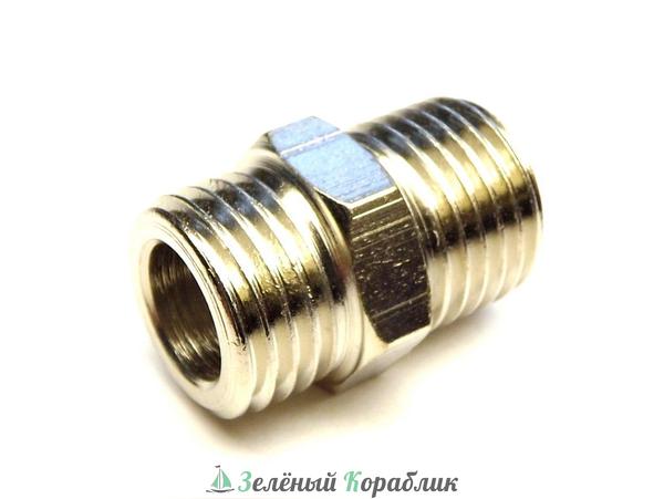 JAS8105 Переходник штуцер 1/4" - штуцер 1/4" (ресивер компрессора 1203 - фильтр 1703)