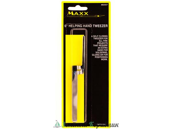 MAXX60007 Инструмент MAXX пинцет прямой самозажимной изогнутый 15,2см