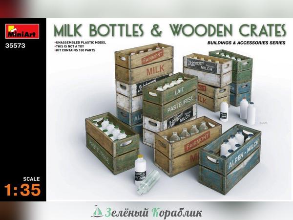 MNA35573 Аксессуары milk bottles & wooden crates