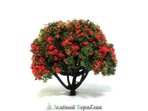 D00030 Макет дерева с красными цветами (ширина 50 мм, высота 65 мм)