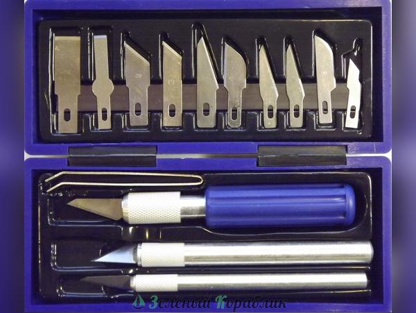 JAS4012 Набор ножей с цанговым зажимом (алюминий), 17 предметов