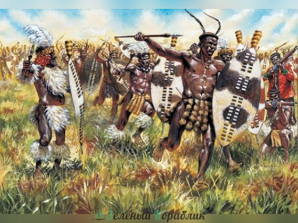 6051IT Зулусские воины. Англо-зулусская война. 1879 г. Zulu Warriors (Zulu War)