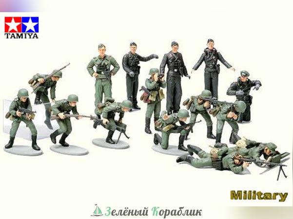 32512 Сборная модель Немецкие пехотинцы и пулеметчики (10 фигур) и 5 танкистов