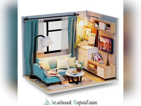AL25 Сборная модель кукольного домика "Уголок жилой комнаты"