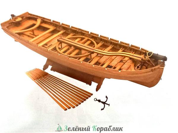 MK0304D Сборная модель 42-фунтовый Баркас  корабля  с 24 ф. карронадой, 1841 г. Масштаб 1:48, длина 270 мм