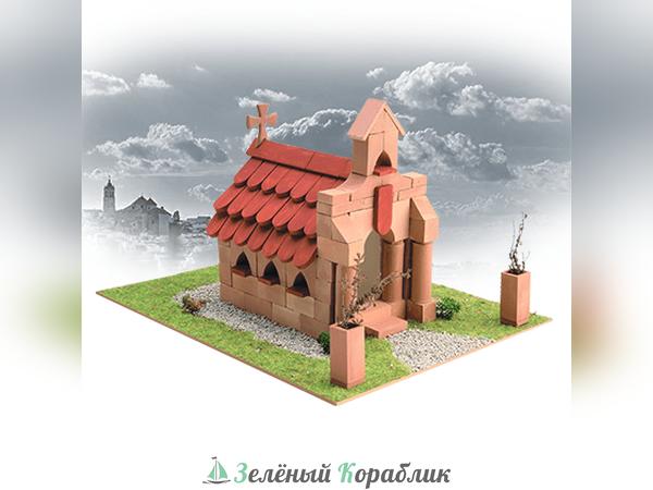 KR30313 Керамический конструктор из кирпичиков  Keranova Католическая церковь, из обожженной глины