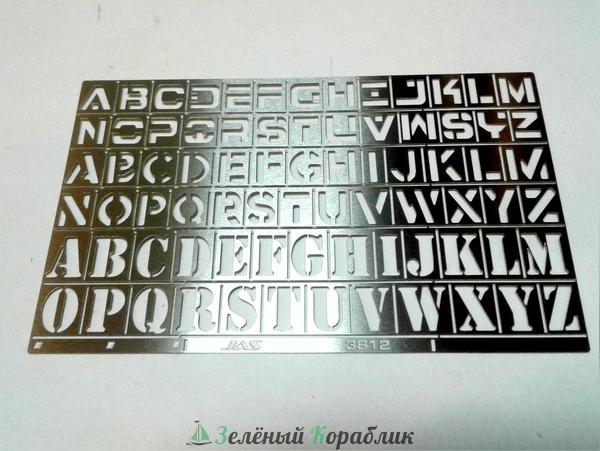 JAS3812 Трафарет буквы, латинский алфавит, 78 символов