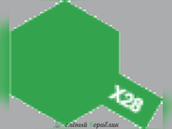 81528 Tamiya  Х-28 Park Green (Травяной зеленый, глянцевый) краска акриловая, 10мл