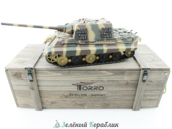 TR11122200782 Р/У танк Torro Jagdtiger (Metal Edition) 1/16 2.4G, ИК-пушка, деревянная коробка