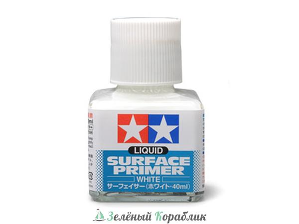 87096 Tamiya Жидкая грунтовка, белая (Liquid Primer White) 40 мл