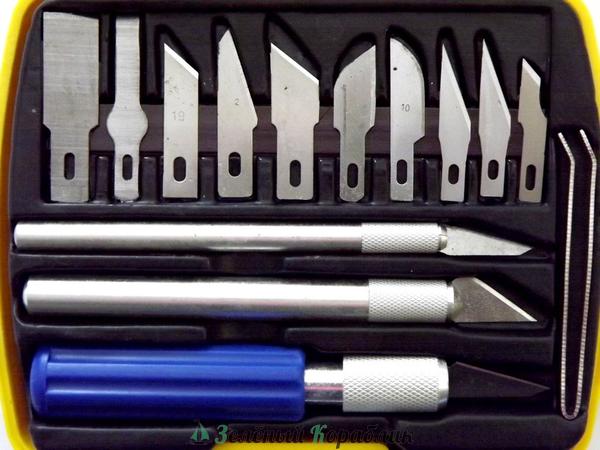 JAS4013 Набор ножей с цанговым зажимом (алюминий), 14 предметов