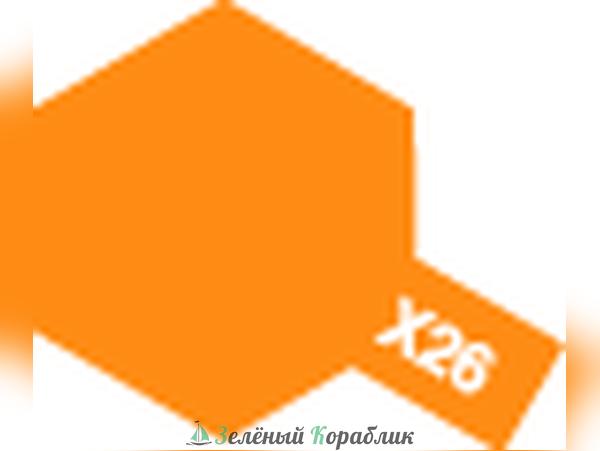 80026 Tamiya Х-26 Clear Orange (Прозрачно-оранжевая глянцевая) краска эмалевая, 10мл
