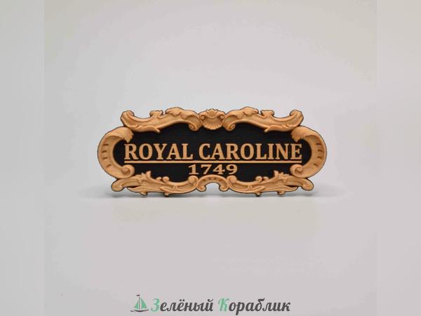 DV097 Табличка «Royal Caroline», 80×30 мм, чёрная (большая)