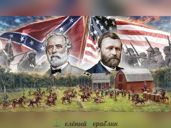6179IT Миниатюра Farmhouse battle - American Civil War 1864 - battle set